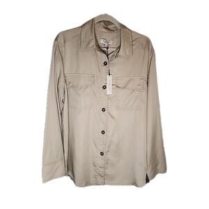 Martha Stewart Women's Signature Button-Up 100% Tencel Size L